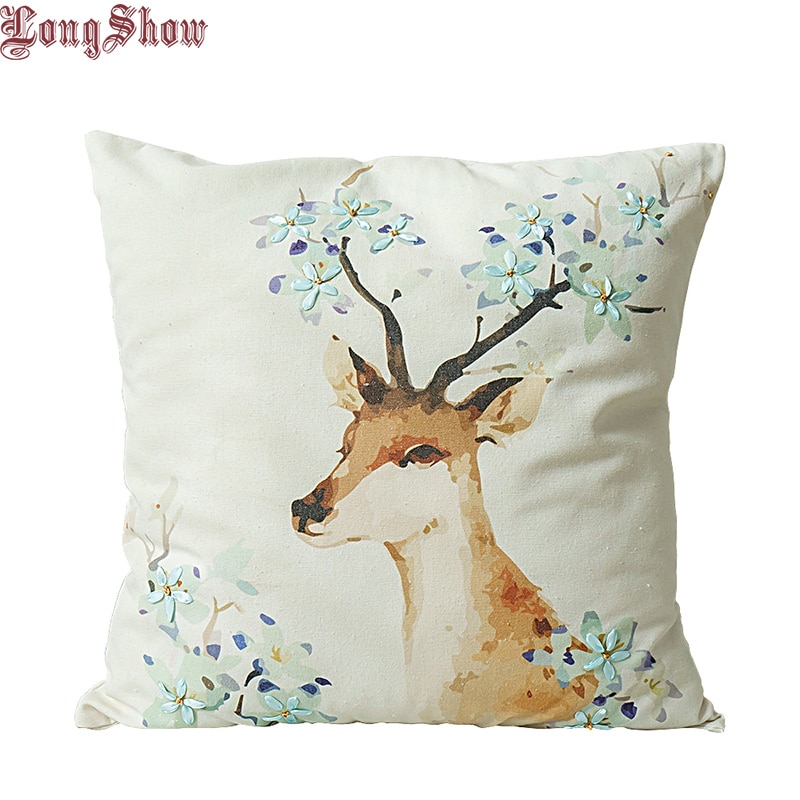 Cute ū Ƽ ȸ Style Sika Deer عٶ   , ڼ  Linen  Case